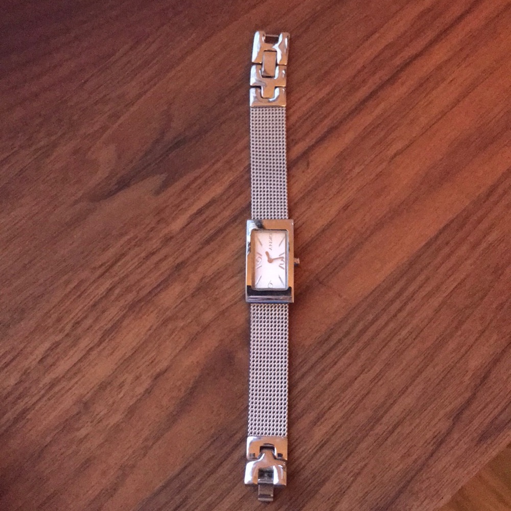 DKNY silver mesh band watch